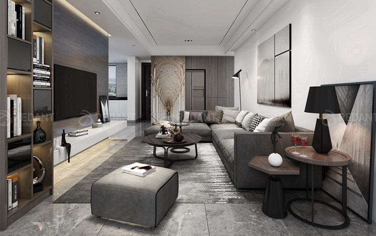 红蚂蚁装饰风华里108平现代简约效果图